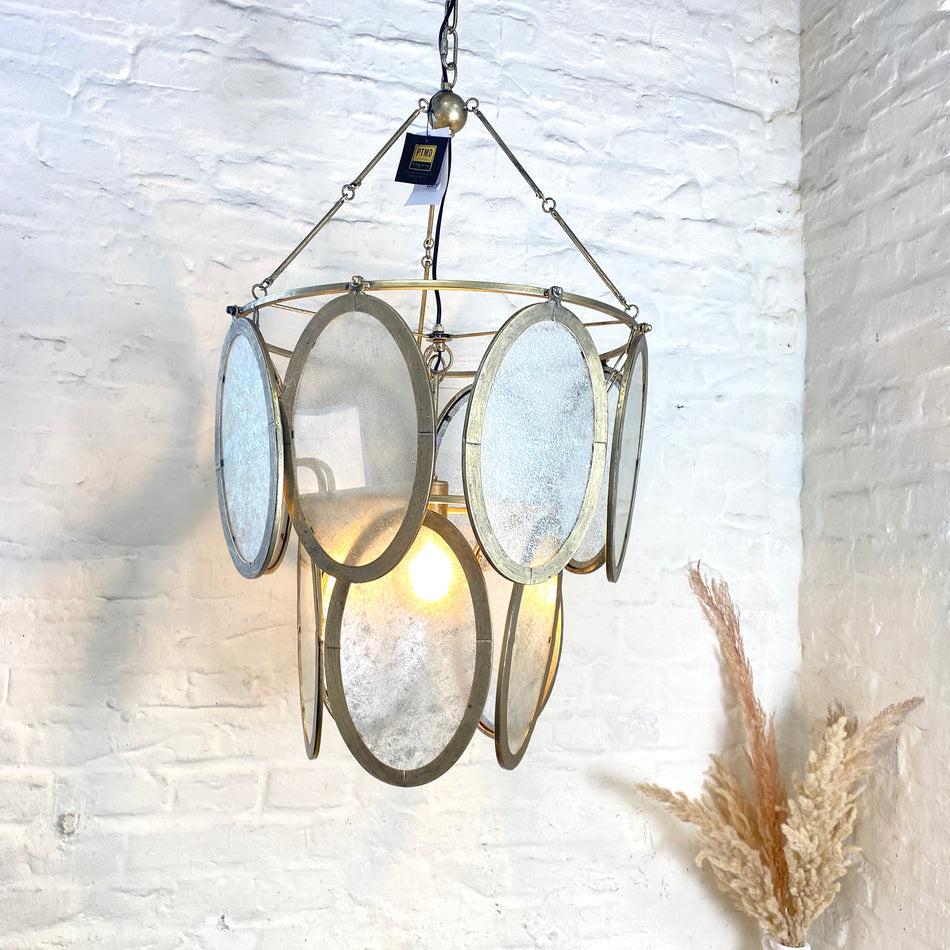 PTMD Dairen Deckenlampe golden Glas Lampe