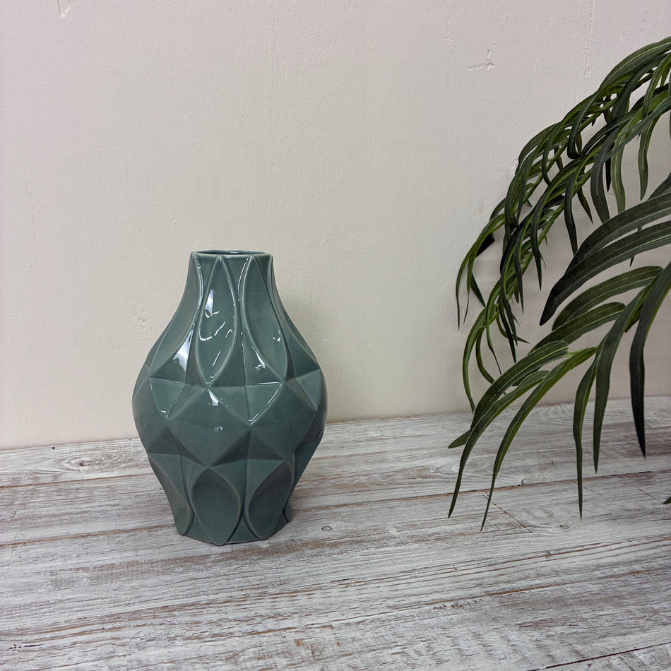 Tettau Atelier Grün uni Vase Porzellan Deko