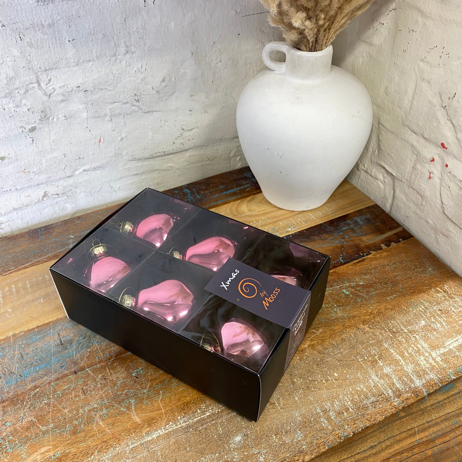 Xmas by Moos Weihnachtskugeln rosa 8cm 6 Stück