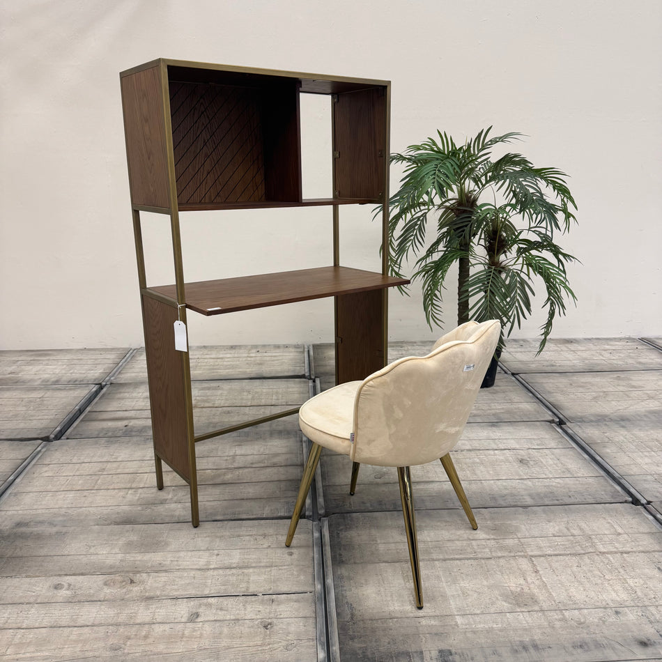 Mace Massivholz Schreibtisch Design Sekretär Eiche Golden Tisch