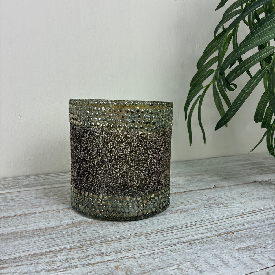 PTMD Lilanne Windlicht Kerzenglas Gold Braun Glas