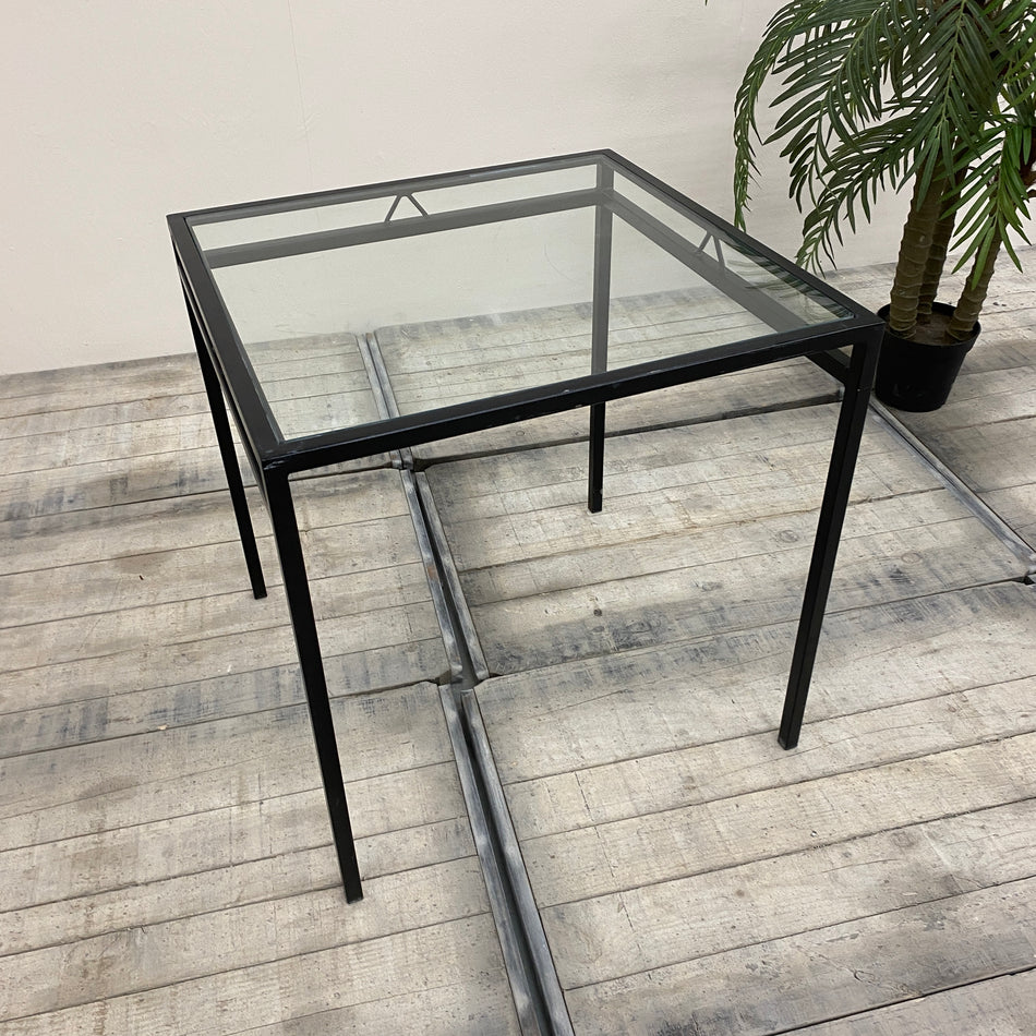 Stehtisch schwarz Glas Eisen Tisch 90x90 eckig Gebraucht