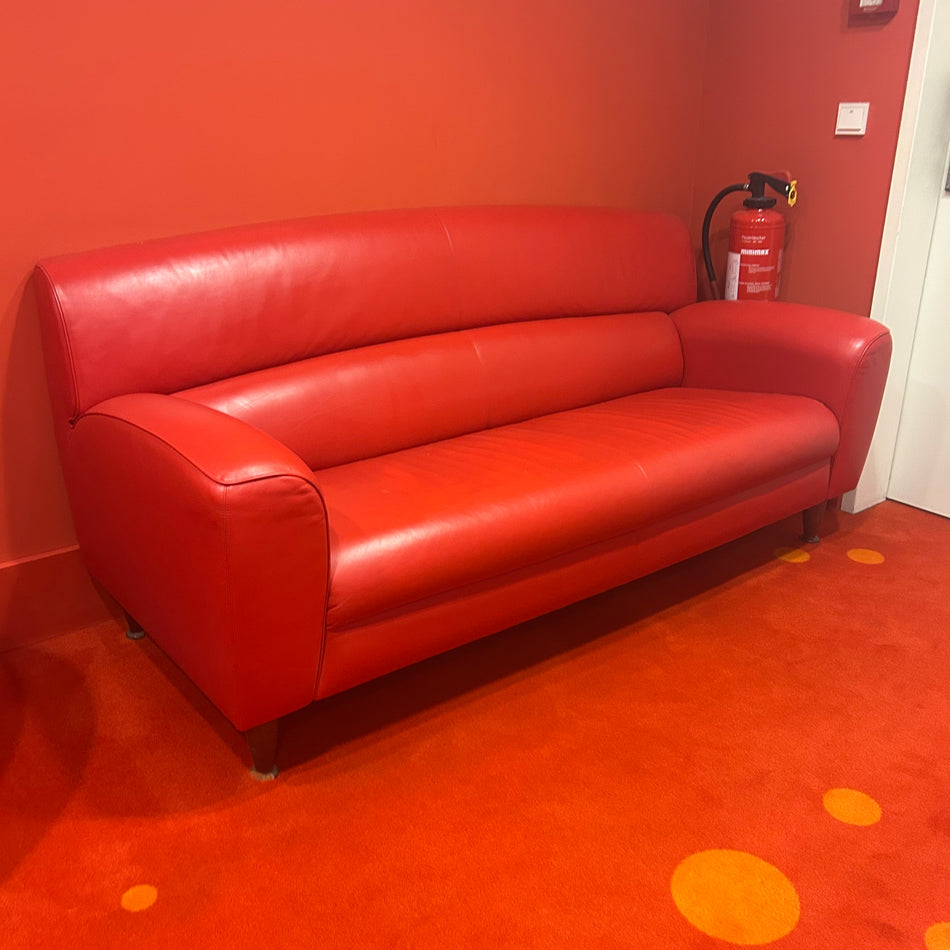 Sofa Poltrona Frau Leder knallrot Couch 2-Sitzer - Kino
