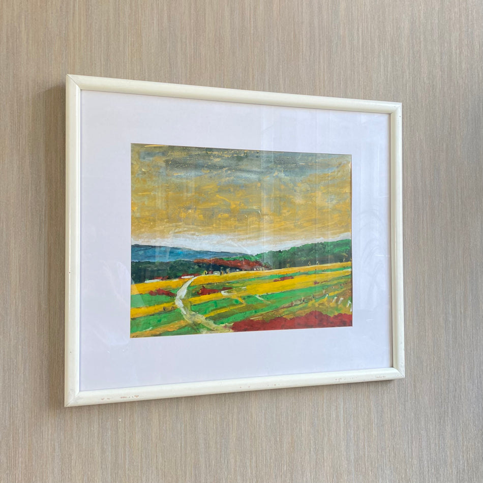 Bild mit Rahmen gebraucht Landschaftsmalerei Holz Glas 74 x 62