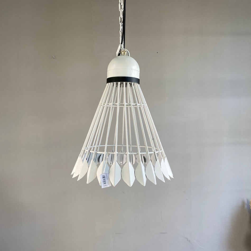 Deckenlampe weiß Metall Federball Optik Lampe 50cm
