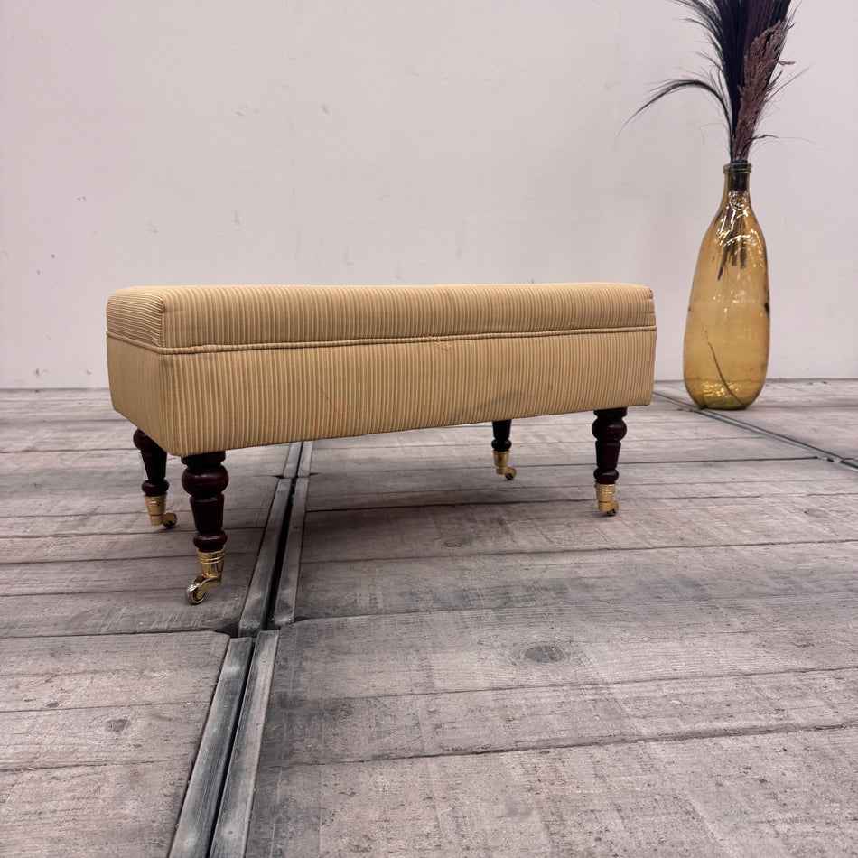 Polsterbank Beige Gestreift Mit Rollen Bank Bettbank Hocker Sitzbank Gebraucht