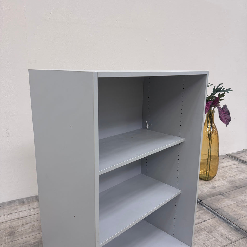 Büro Regal Grau 80cm Holz Aktenregal 3 OH Gebraucht