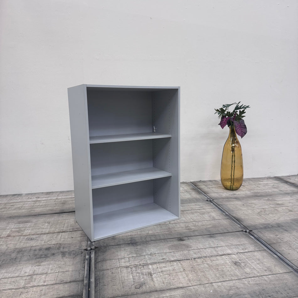 Büro Regal Grau 80cm Holz Aktenregal 3 OH Gebraucht