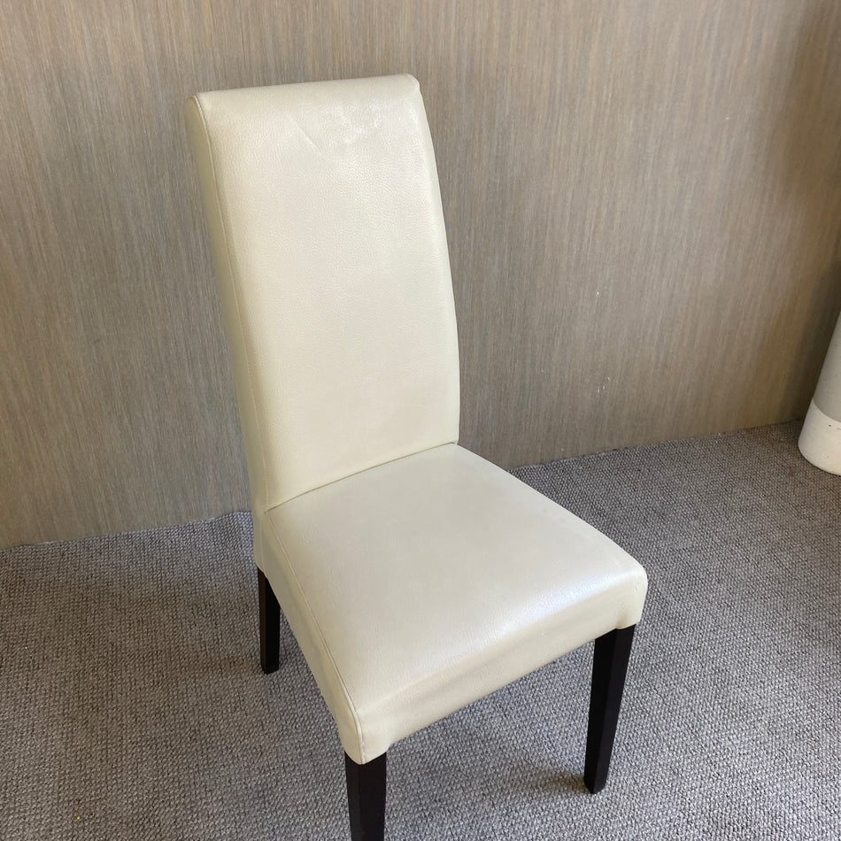 Esszimmerstuhl gebraucht creme Kunstleder gepolstert Holz Stuhl