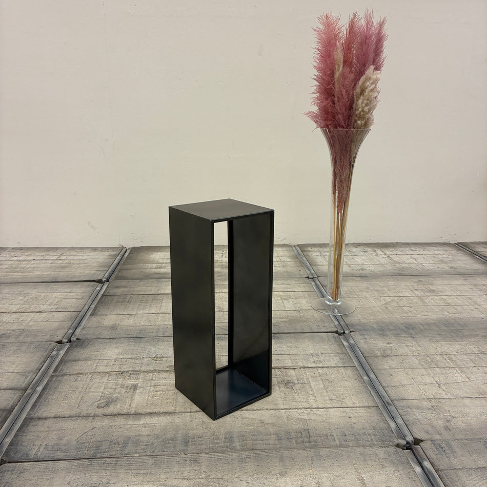 Beistelltisch Schwarz Metall Säule Podest 65cm Deko-Ständer Industrial