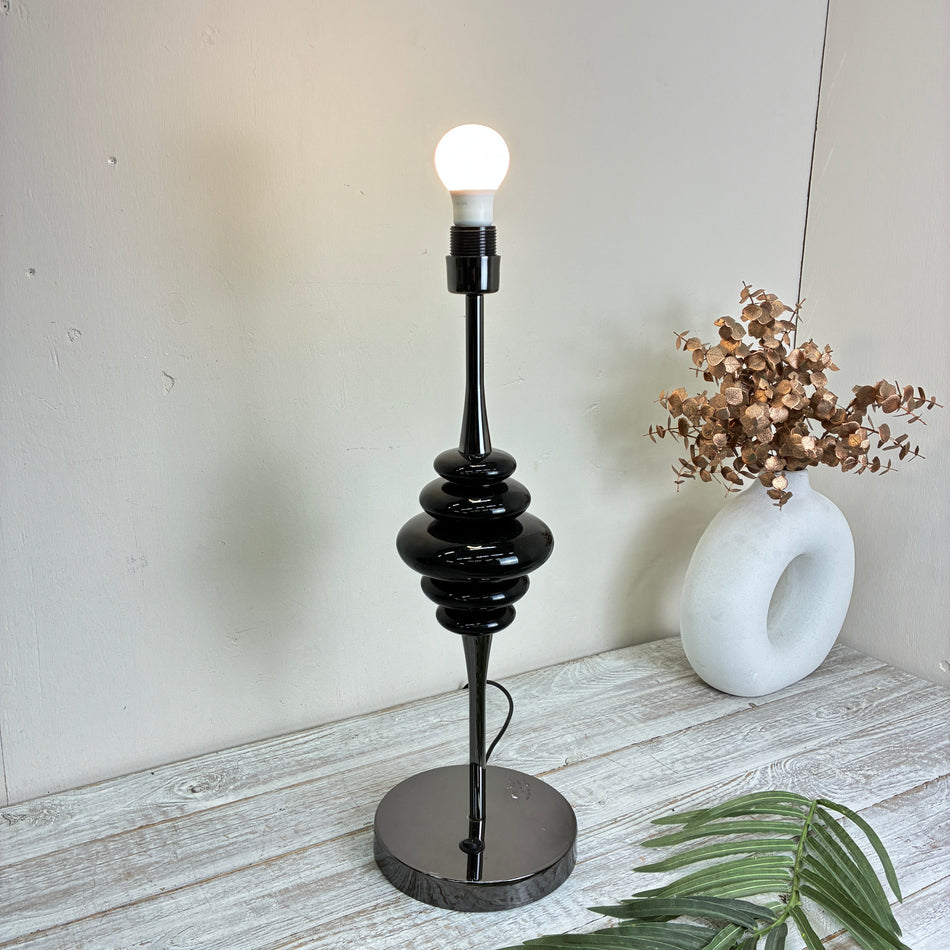 Design-Tischleuchte Tischlampe ohne Schirm Schwarz Metall Lampe Gebraucht