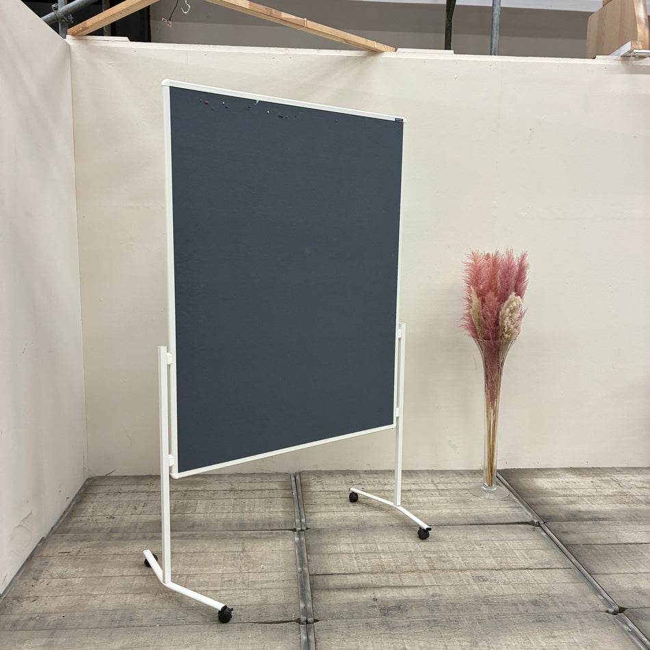 Magnetoplan Moderationswand Grau Textil Fahrbar Präsentationswand Büro Gebraucht