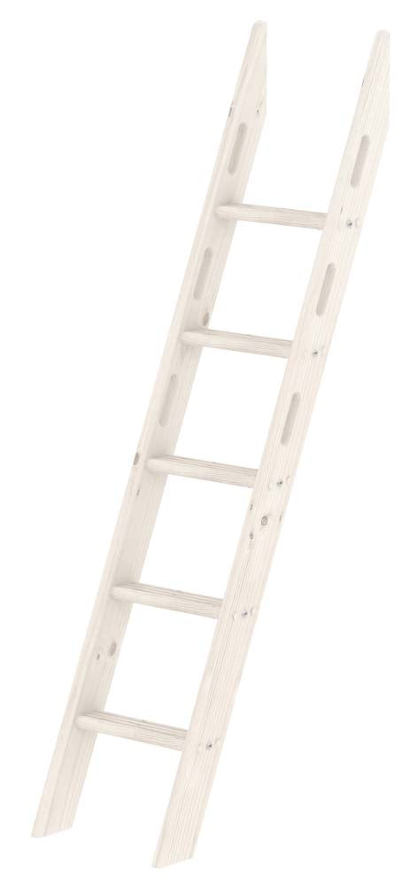 Schrägleiter für Hochbett, Weiss lasiert, mit integrierten Griffen