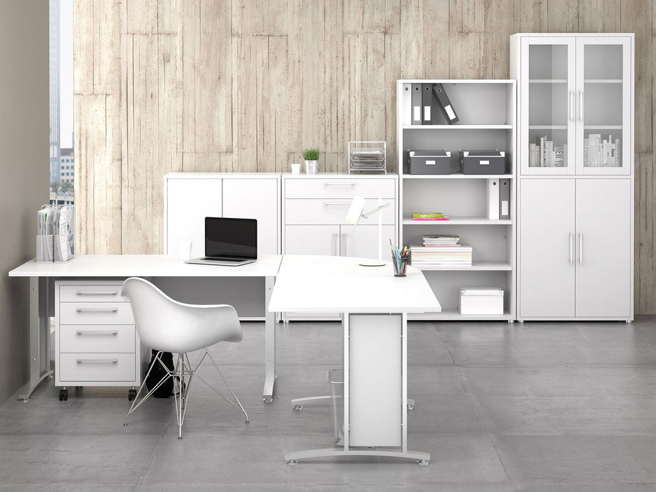 Prima 2x Glastüren Weiß für Prima Regale