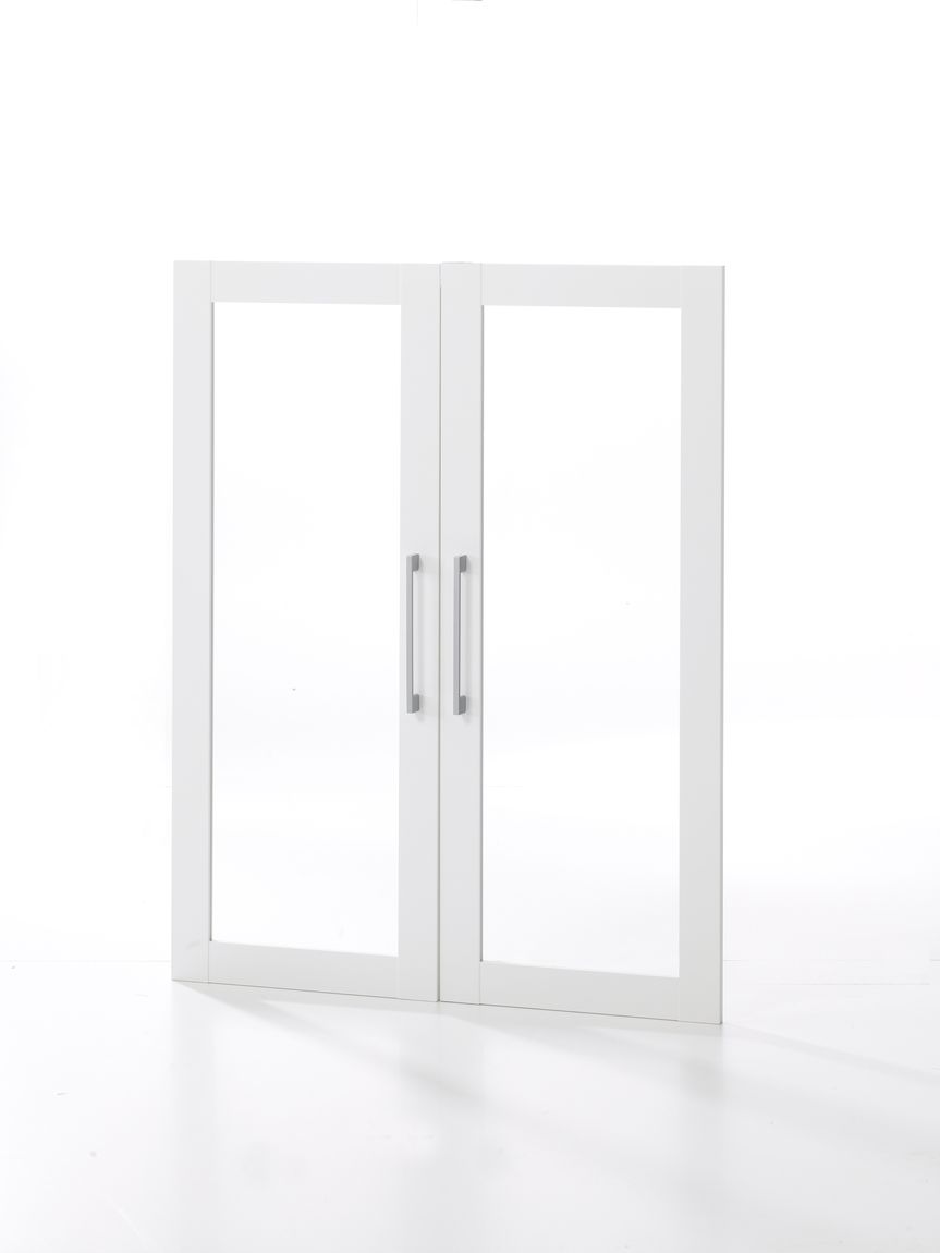 Prima 2x Glastüren Weiß für Prima Regale