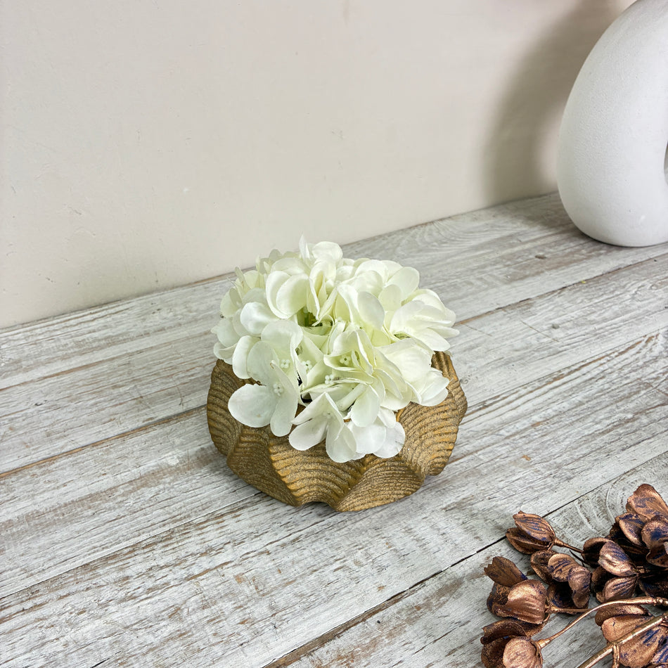 PTMD Blumentopf Keramikschale Blumenform Ocker Senfgelb Deko