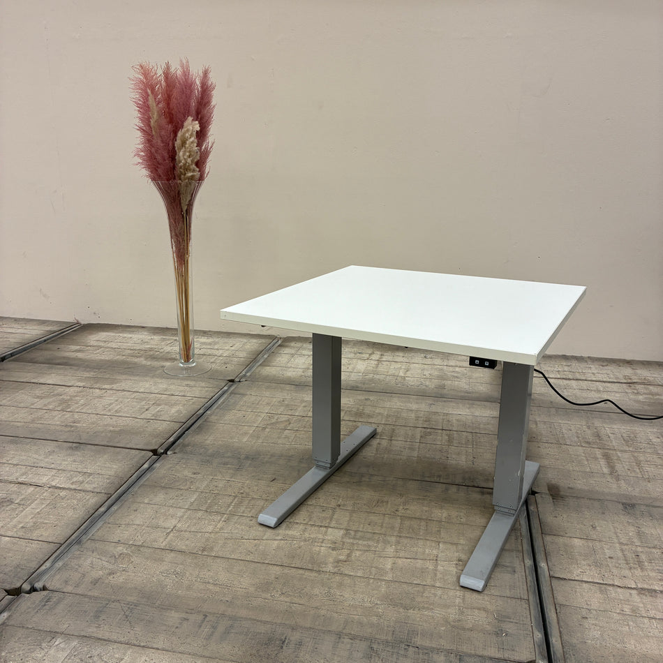FM Move Schreibtisch 80x80 Elektrisch Höhenverstellbar Weiß Büro Tisch Gebraucht