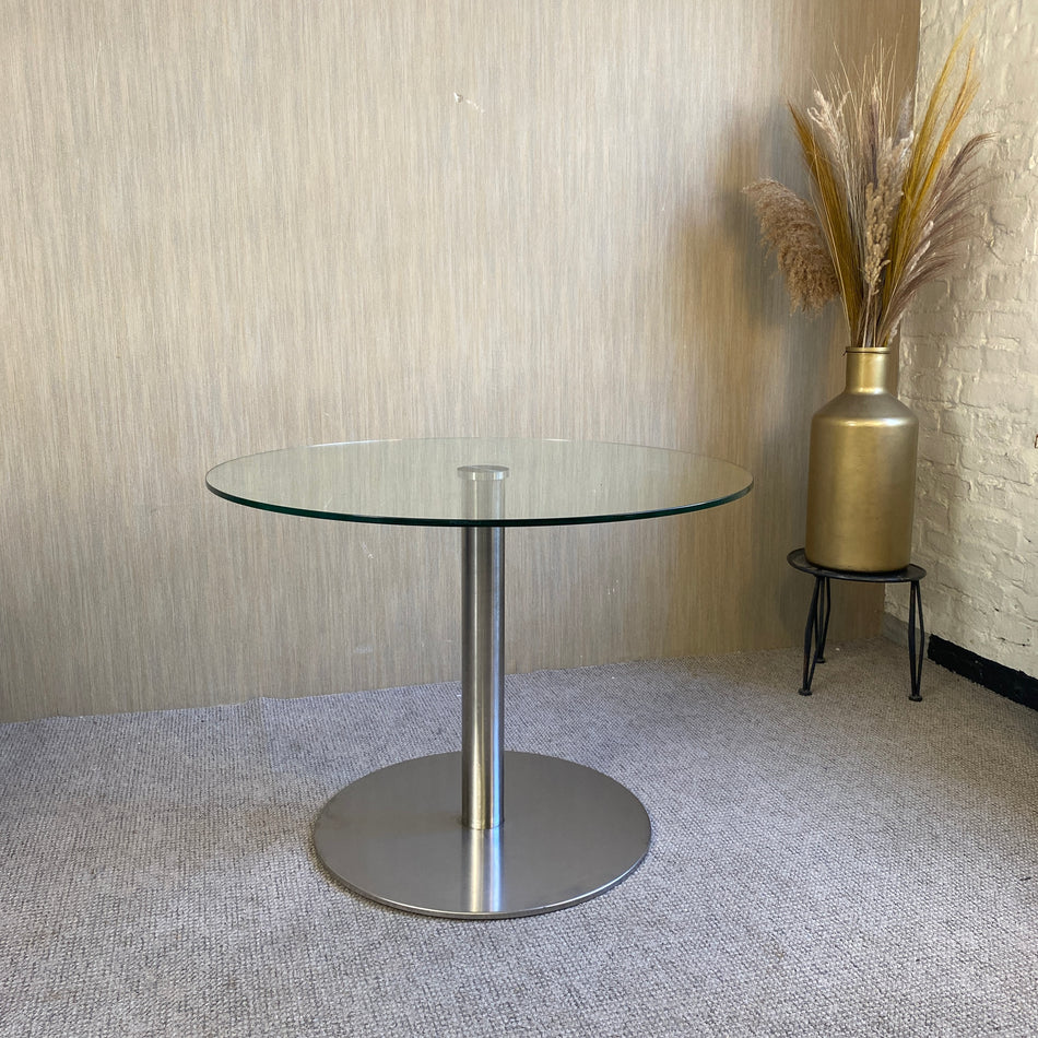 Pedrali Esstisch gebraucht Chrom Glas Tisch 90cm