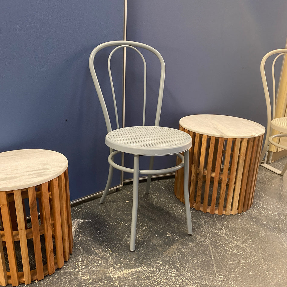 Gartenstuhl hellblau Metall im Thonet Stil