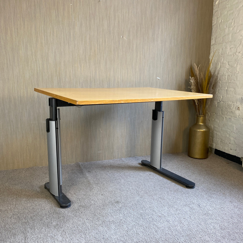 Schreibtisch gebraucht Holz silbern tisch 120x80