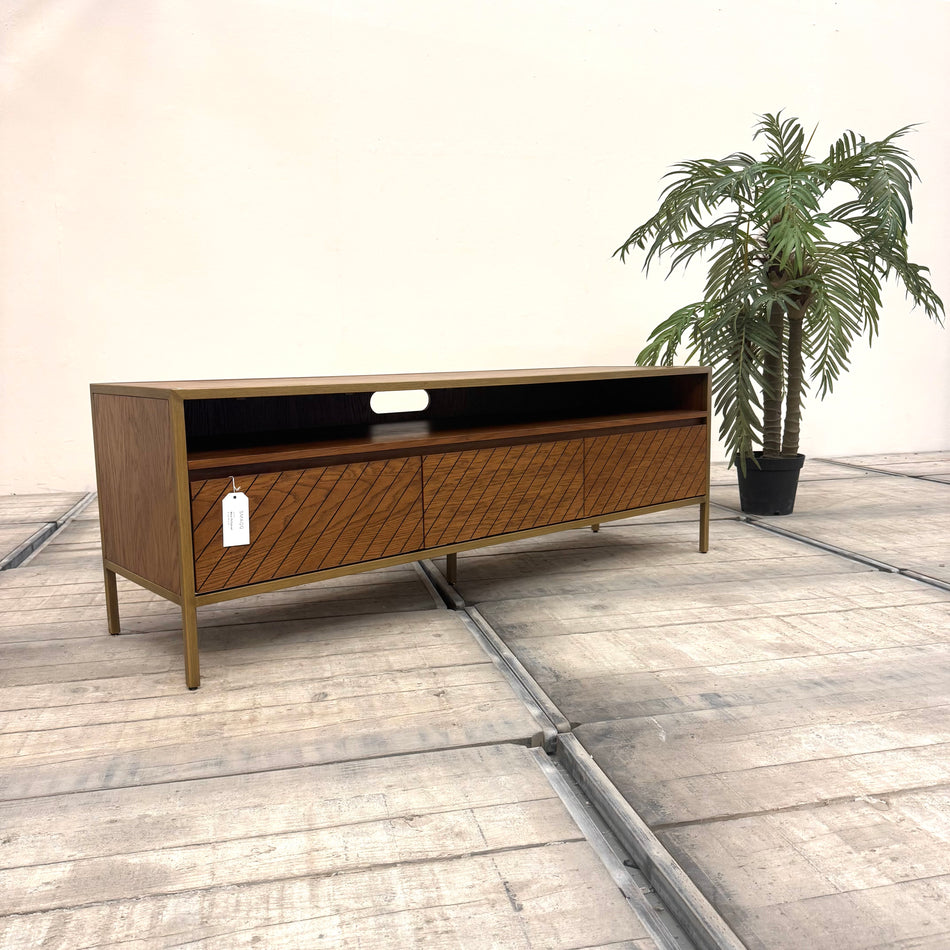 Mace Design TV Lowboard Sideboard Massivholz Eiche Gold Kommode