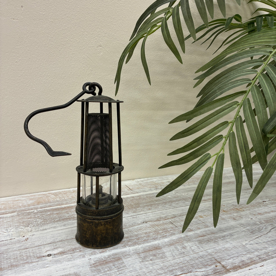 Antike Grubenlampe Metall Antiquität Lampe Vintage Deko