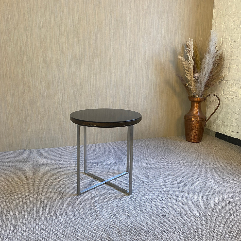 Beistelltisch gebraucht schwarz Glas Holz Tisch 40cm