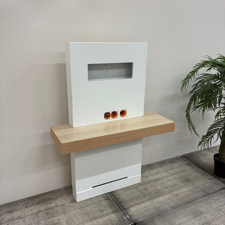 Hotel Schreibtisch TV Konsole Medienelement Wandmodul Weiß Holz Gebraucht