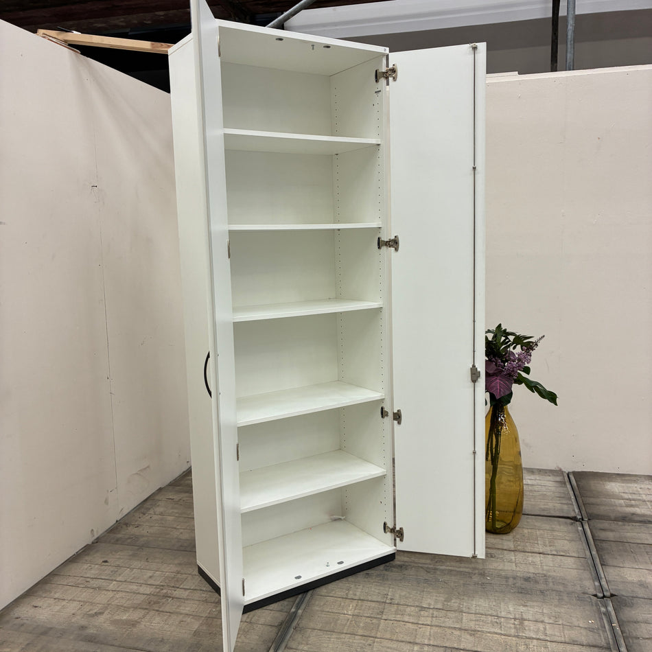 Palmberg Aktenschrank 80x225 Flügeltürenschrank Weiß 6 Fächer Schrank Gebraucht