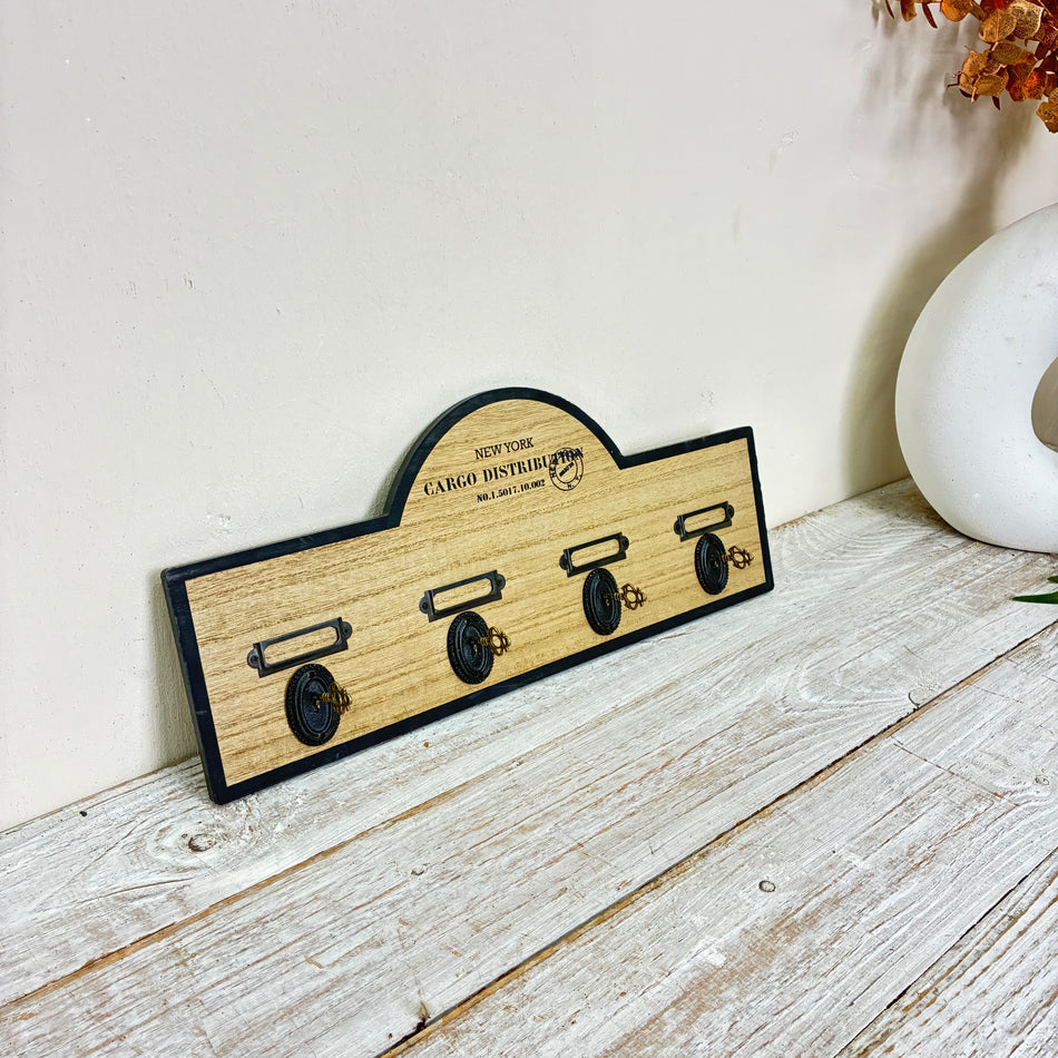 Out of the Blue Garderobe 43cm Holz Hakenleiste Vintage Wandboard