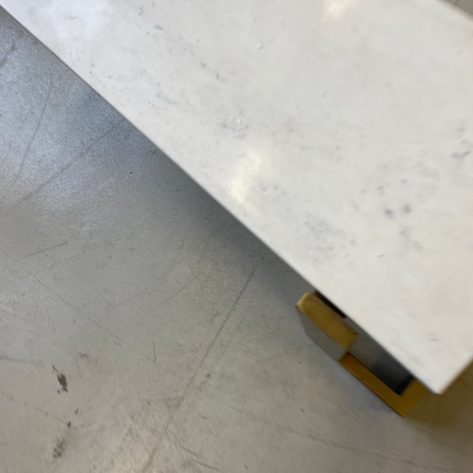 PTMD Yena Couchtisch 105cm mit echter Marmorplatte & Messinggestell luxuriös & modern Tisch