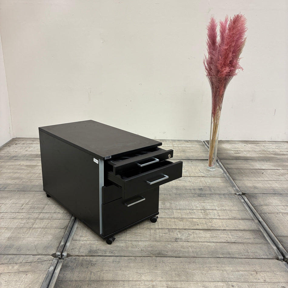 CEKA Rollcontainer Schwarz 4 Schubladen Büro Gebraucht