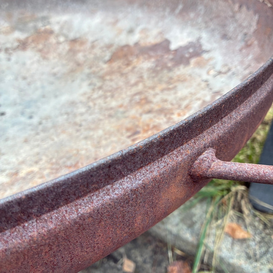 Massive Feuerschale Stahl groß Rostoptik Outdoor Feuerstelle gebraucht