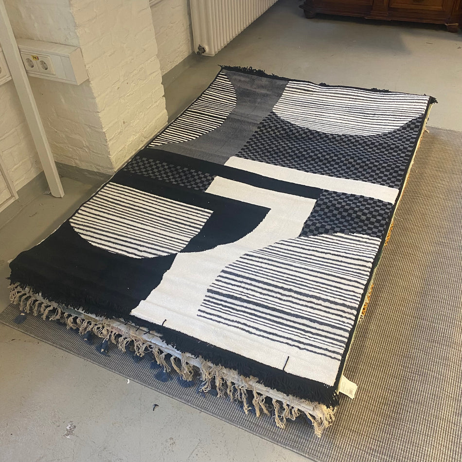 Teppich Schwarz Weiß Modern – Neuware – 120 x 170cm