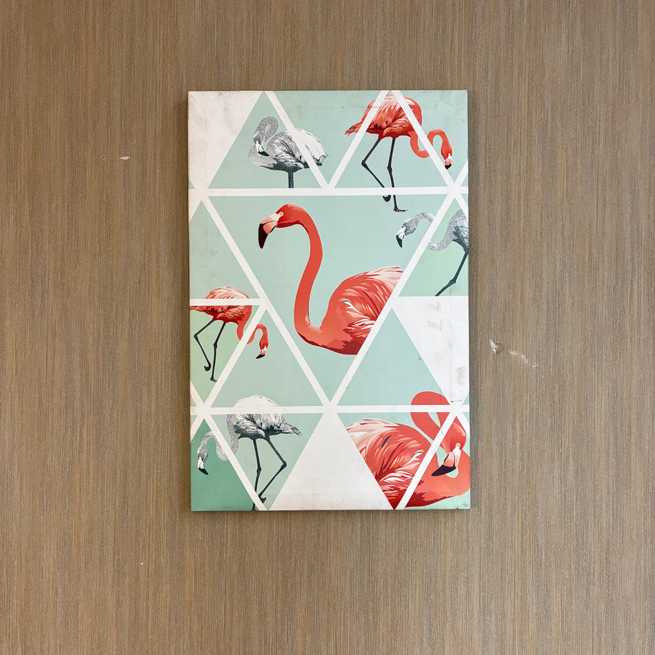 Wandbild Geometric Flamingos Leinwand Holz 40x60cm