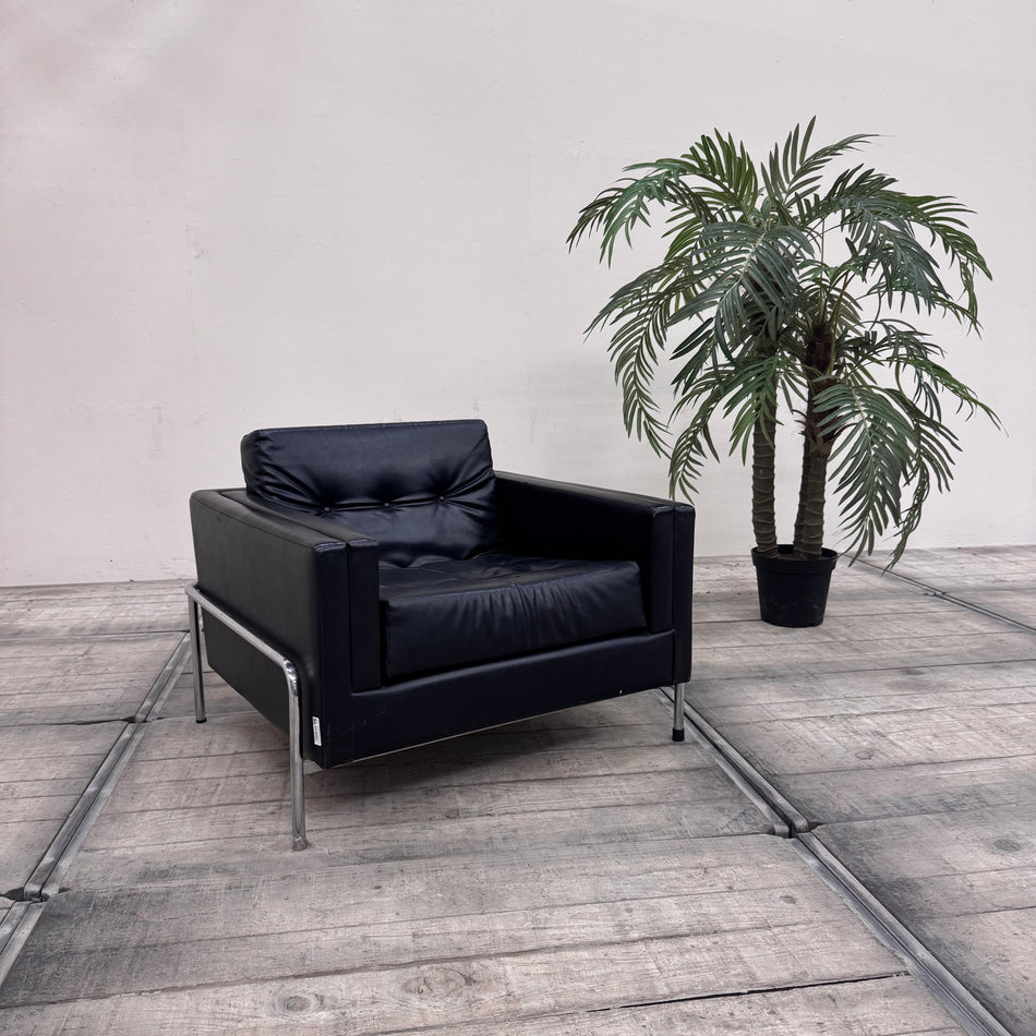 Design Leder Clubsessel im Bauhaus-Stil Schwarz Sessel gebraucht