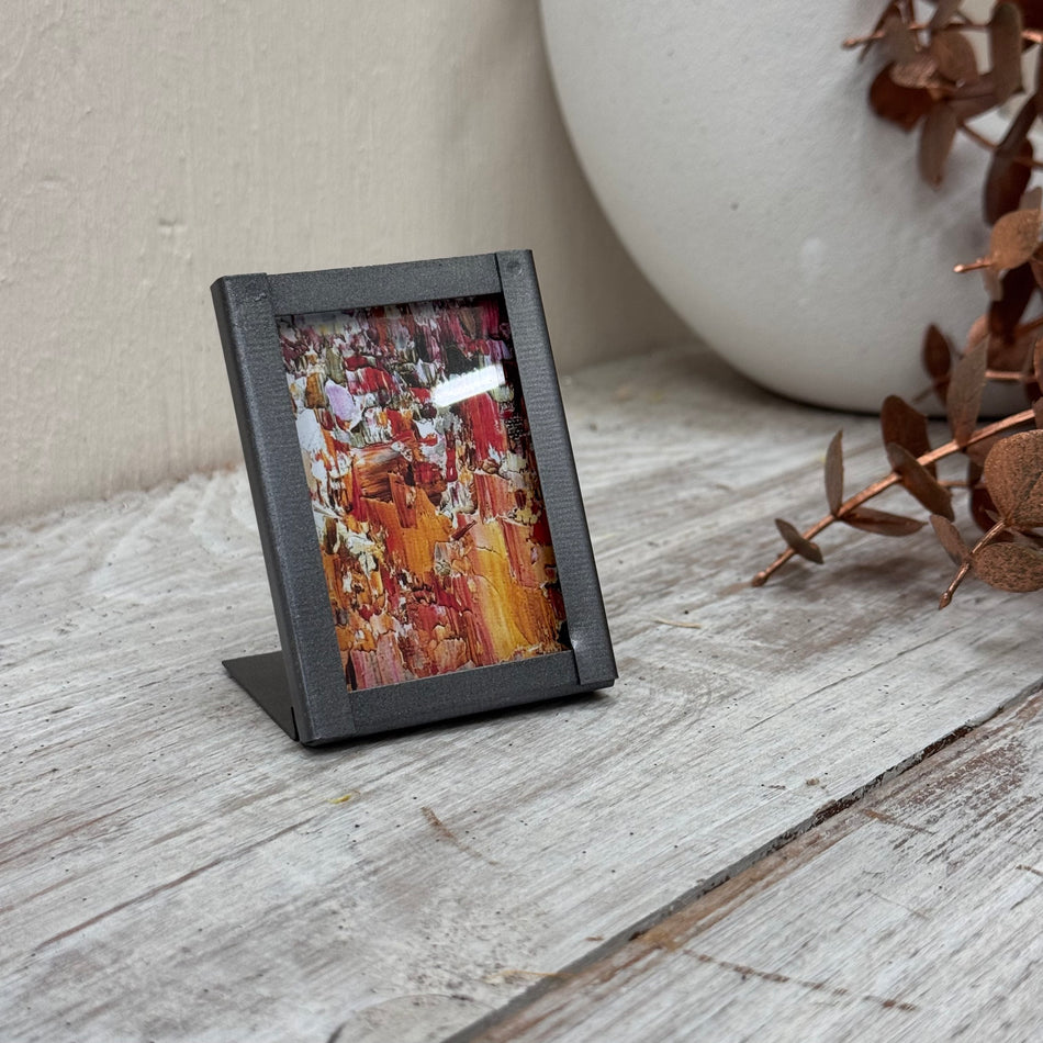 Fotorahmen 7 x 5 cm Mini Metall Anthrazit Bilderrahmen Deko