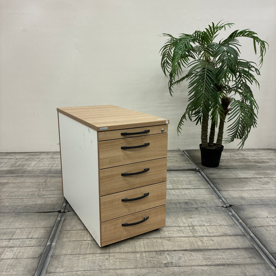 Palmberg Standcontainer Tischhoher Bürocontainer Eiche Weiß Gebraucht
