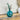 Vase türkis blau Glas 17cm Deko Blumenvase