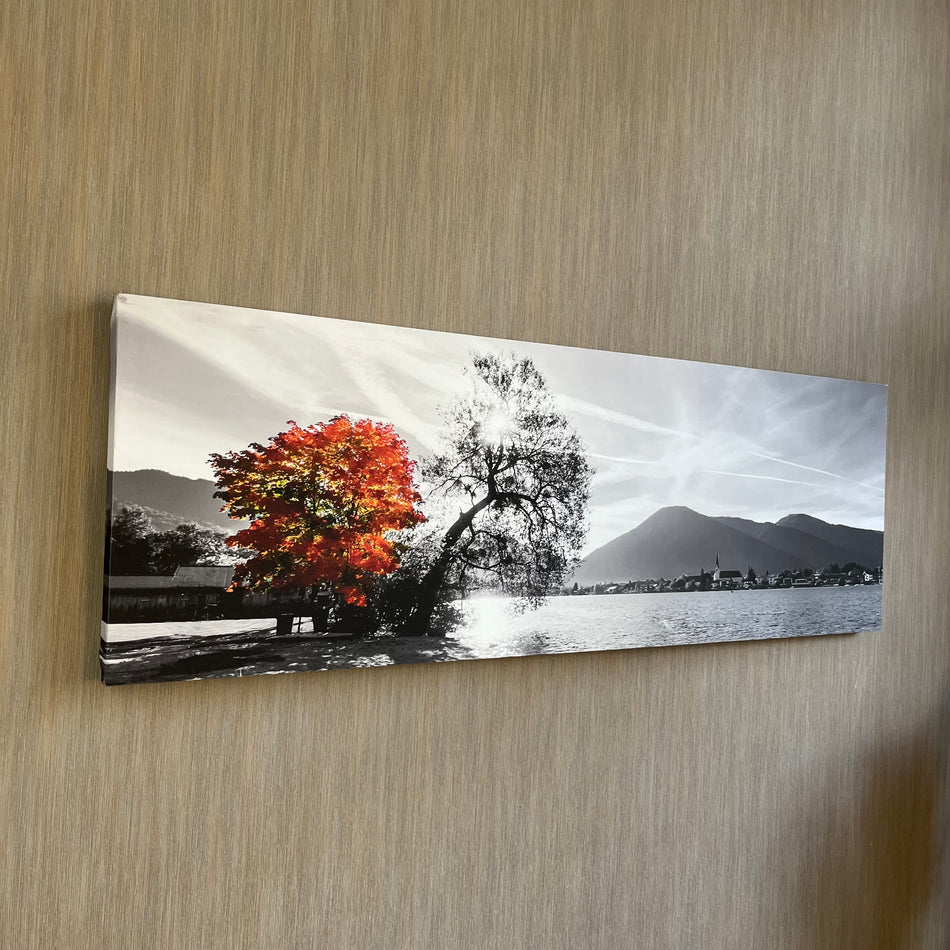 Wandbild gebraucht schwarz weiß rot Leinwand Fotodruck 150x50 Bild