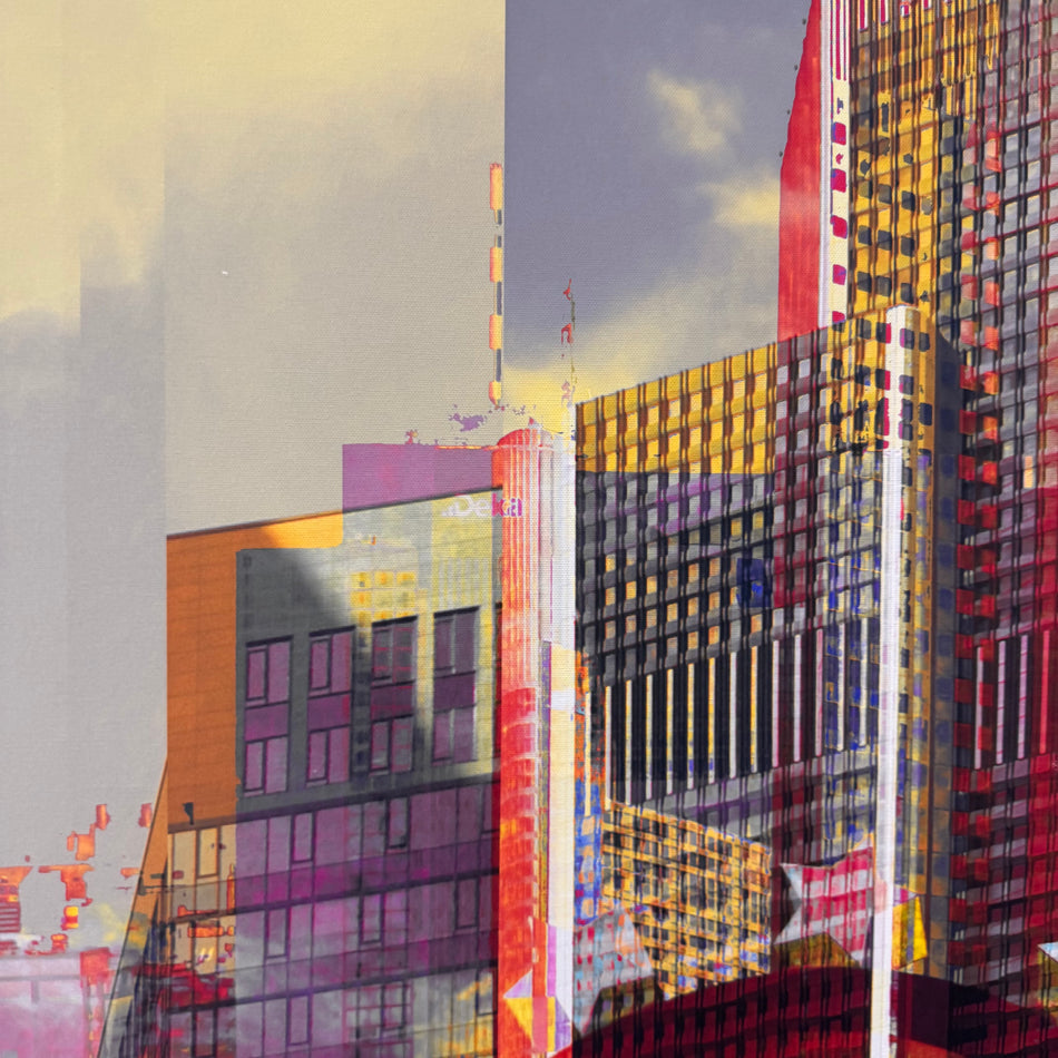 Wandbild 90x90 - Frankfurt Skyline Marriott - Fotodruck auf Leinwand Gebraucht