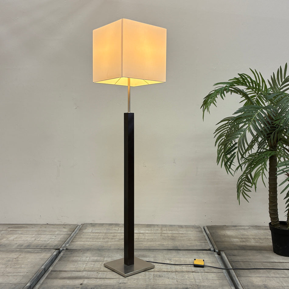 Stehlampe Schwarz Holz Lampenschirm Würfel Lampe Gebraucht