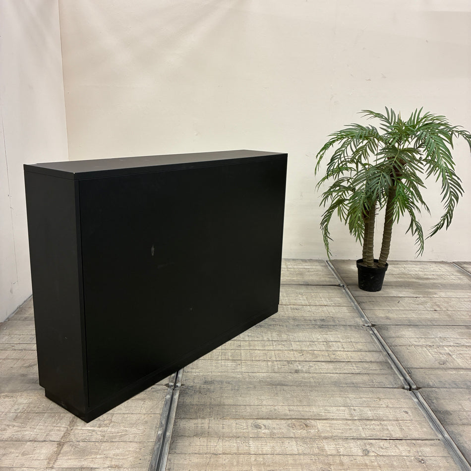 Regalschrank Schwarz Holz Mit Einlegeböden Sideboard Gebraucht