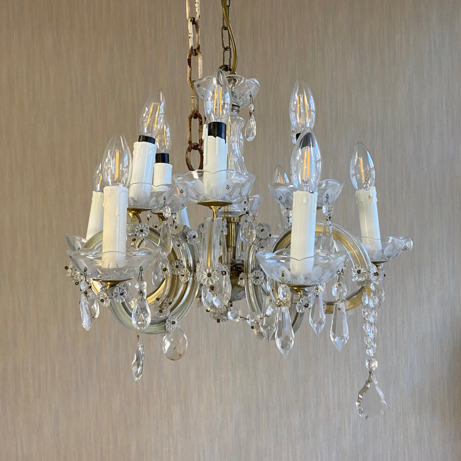 Kronleuchter gebraucht Prismenbehang 12 flammig Deckenlampe Lampe