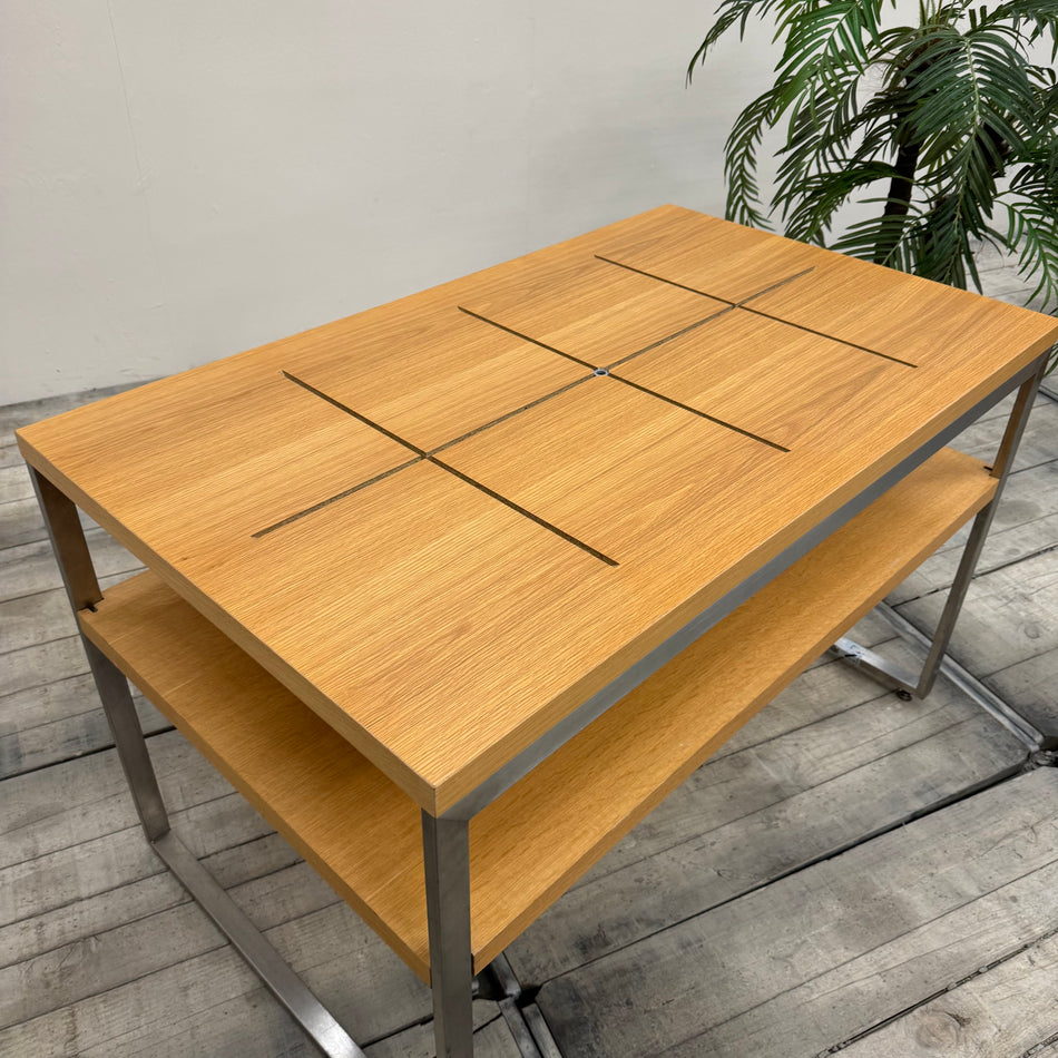 Ladentisch Braun Metall Holz Tisch Design Gebraucht