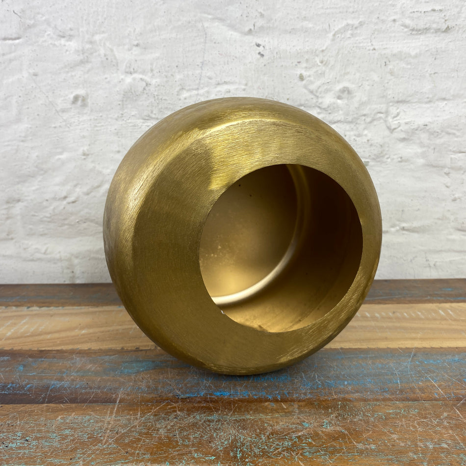 Countryfield Rondo Teelichthalter golden Metall rund 20cm Deko Mond