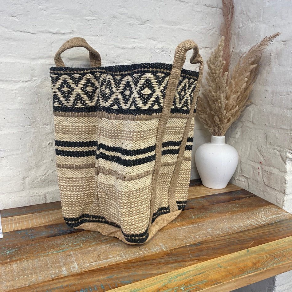 Korb natur 49cm beige Deko Aufbewahrung Tasche