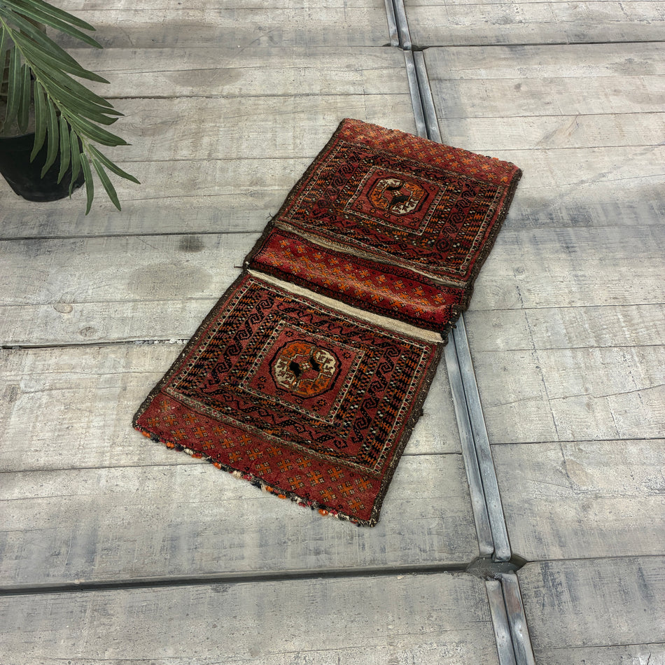 Orientalischer Khorjin Satteltasche 48x101 Teppich Vintage