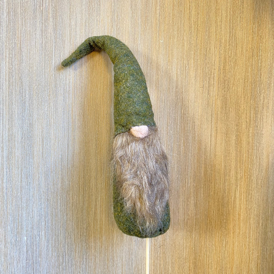 Zwerg am Stock Stoff Figur grün Deko 95cm