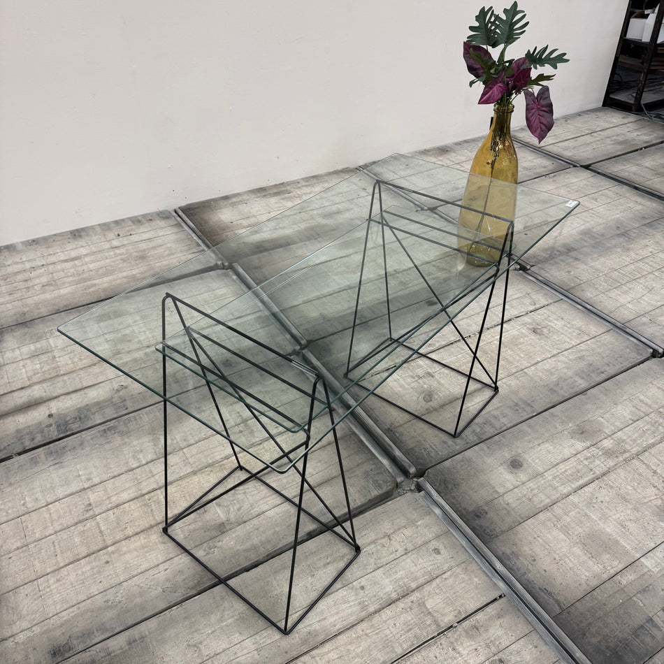 Kare Design Polar Konsole Glastisch Schwarz Glas Schreibtisch Tisch